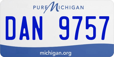 MI license plate DAN9757