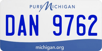 MI license plate DAN9762