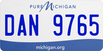 MI license plate DAN9765