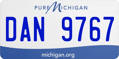 MI license plate DAN9767
