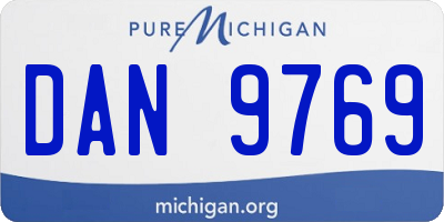 MI license plate DAN9769