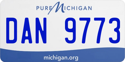 MI license plate DAN9773