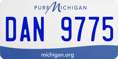 MI license plate DAN9775