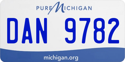 MI license plate DAN9782