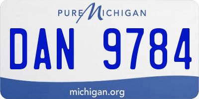 MI license plate DAN9784