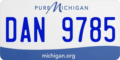 MI license plate DAN9785