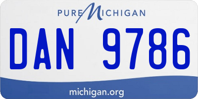 MI license plate DAN9786