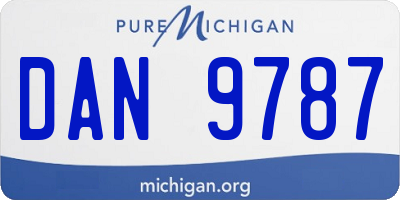 MI license plate DAN9787