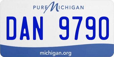 MI license plate DAN9790