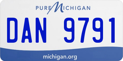 MI license plate DAN9791