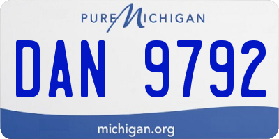 MI license plate DAN9792