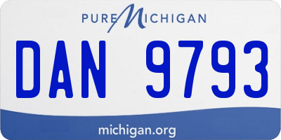 MI license plate DAN9793
