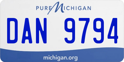 MI license plate DAN9794