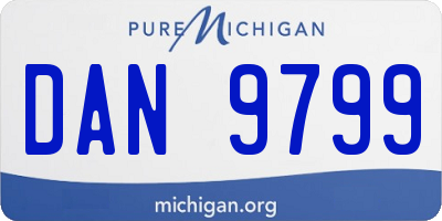 MI license plate DAN9799