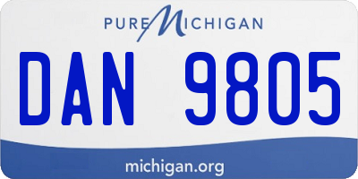 MI license plate DAN9805