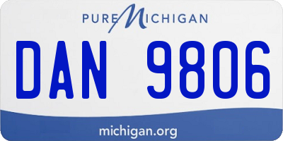 MI license plate DAN9806