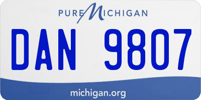 MI license plate DAN9807