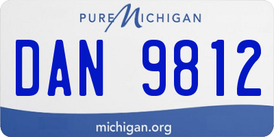 MI license plate DAN9812