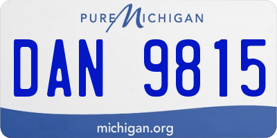 MI license plate DAN9815