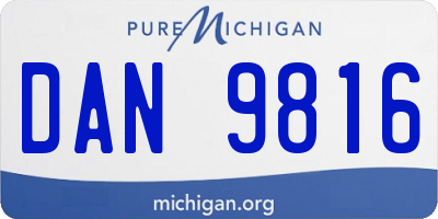 MI license plate DAN9816