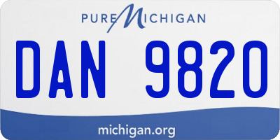 MI license plate DAN9820