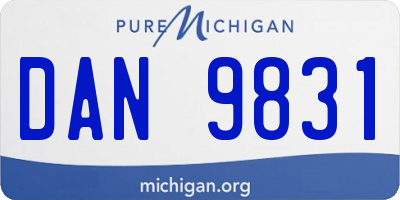 MI license plate DAN9831
