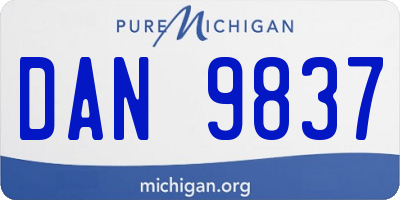MI license plate DAN9837