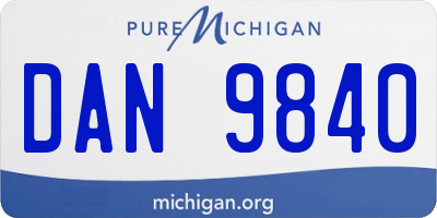 MI license plate DAN9840