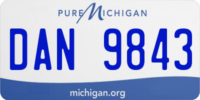 MI license plate DAN9843