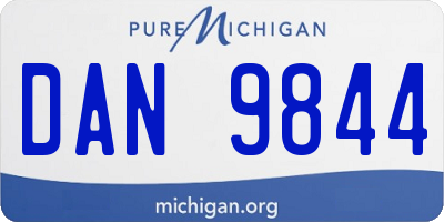 MI license plate DAN9844