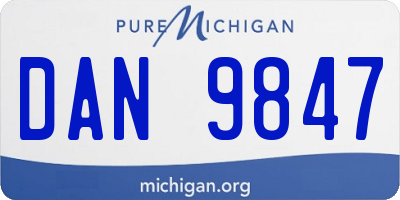 MI license plate DAN9847