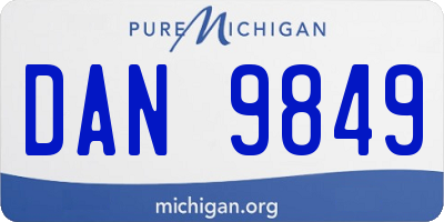 MI license plate DAN9849