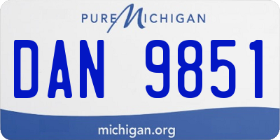 MI license plate DAN9851