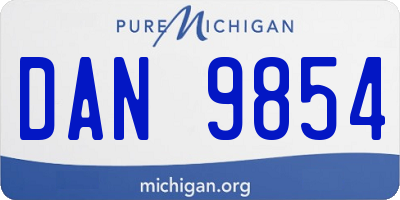 MI license plate DAN9854