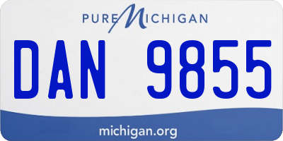 MI license plate DAN9855