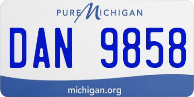 MI license plate DAN9858