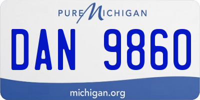 MI license plate DAN9860