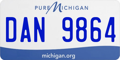 MI license plate DAN9864