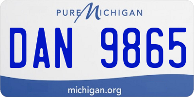 MI license plate DAN9865