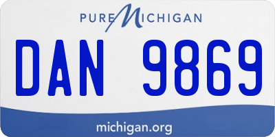 MI license plate DAN9869