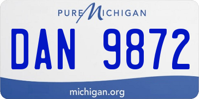MI license plate DAN9872