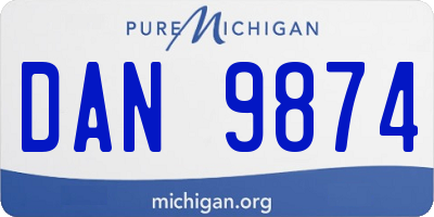MI license plate DAN9874