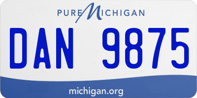 MI license plate DAN9875