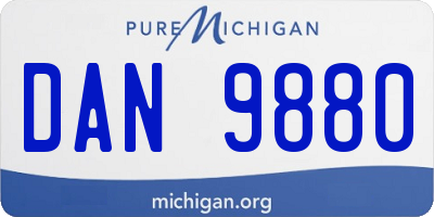 MI license plate DAN9880