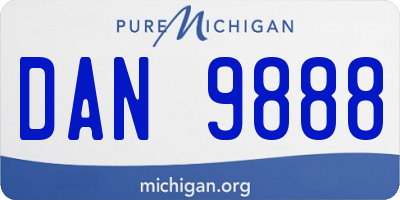 MI license plate DAN9888