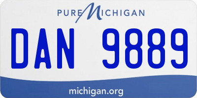 MI license plate DAN9889