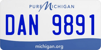 MI license plate DAN9891