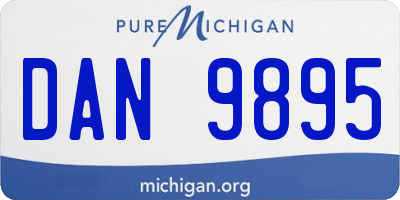 MI license plate DAN9895