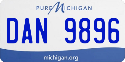 MI license plate DAN9896