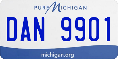 MI license plate DAN9901